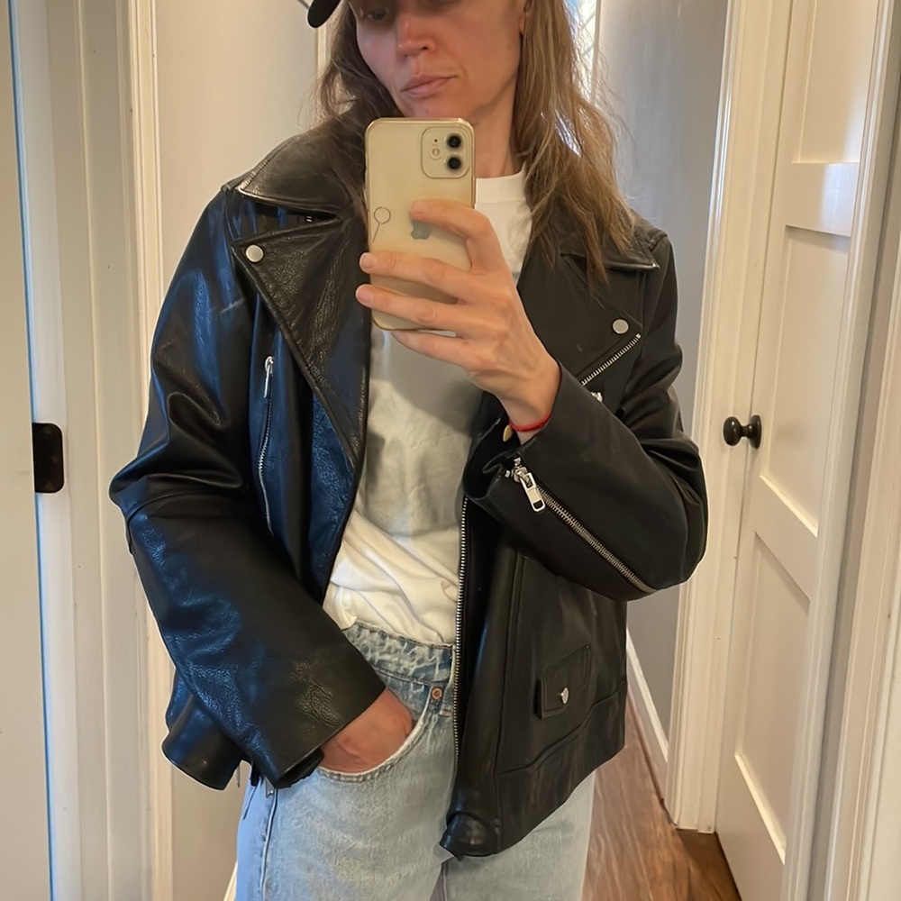 Real leather new with tag biker jacket